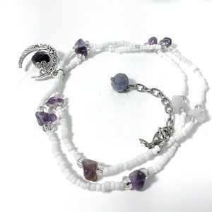 Moon and Amethyst anklet
